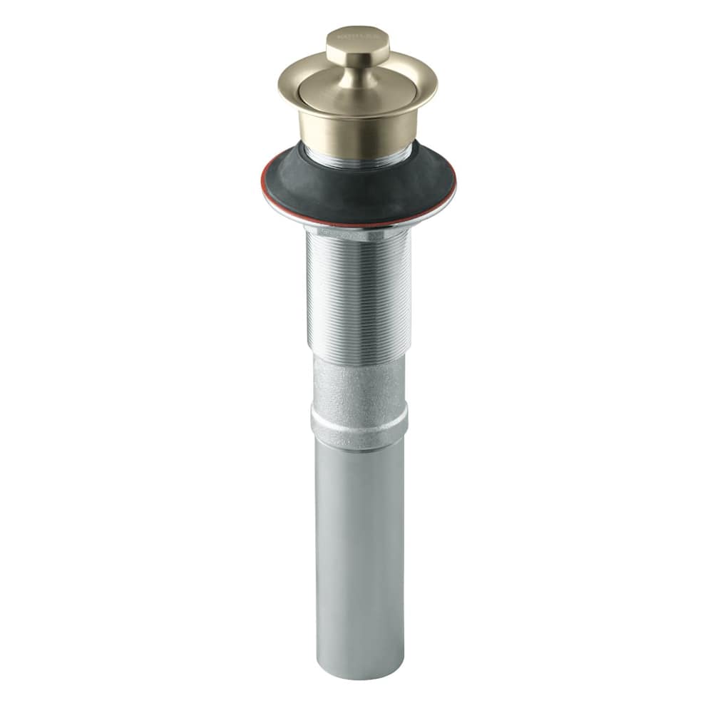 Lavatory Drain with Non-Removable Metal Stopper - Less Overflow