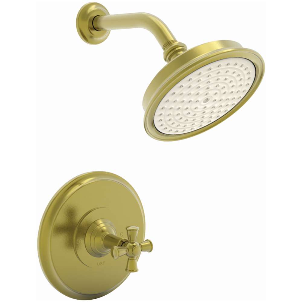 Aylesbury Single Handle Shower Valve Trim with Shower Head and Metal Cross Handle - Less Rough-In Valve