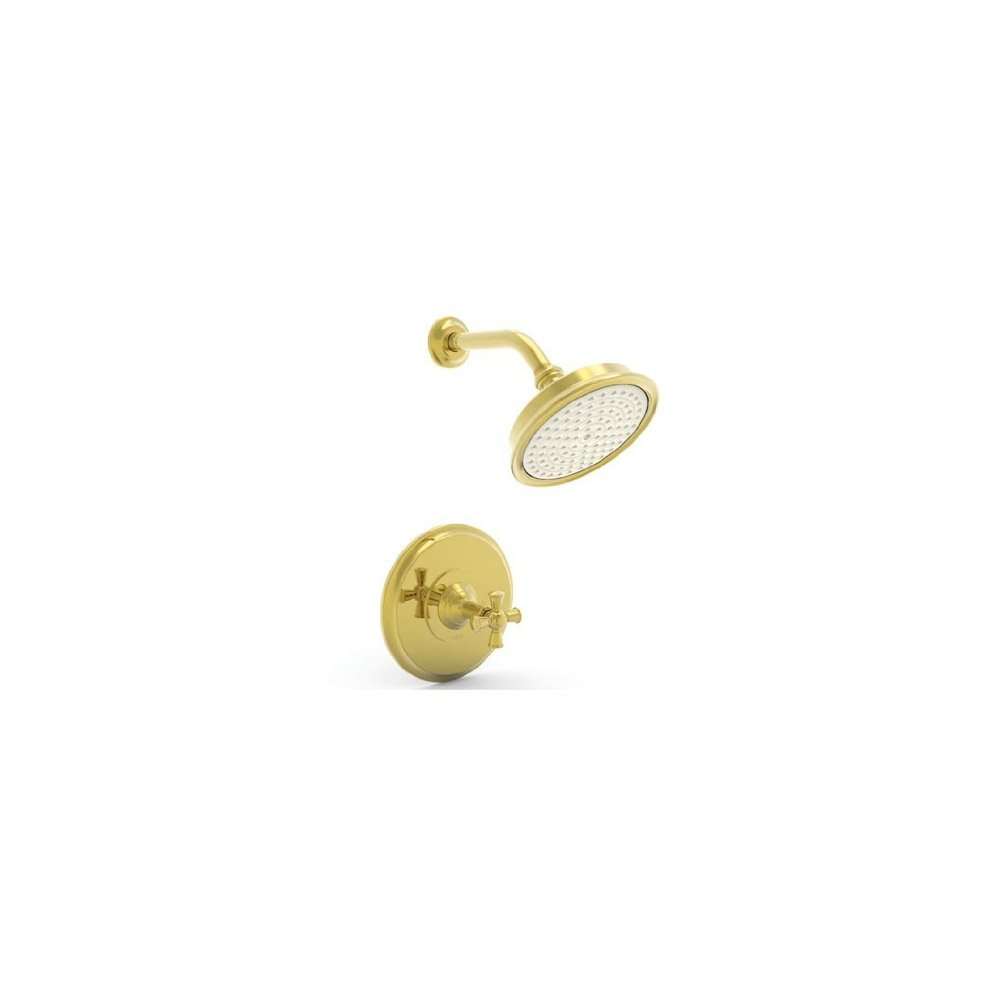 Aylesbury Single Handle Shower Valve Trim with Shower Head and Metal Cross Handle - Less Rough-In Valve