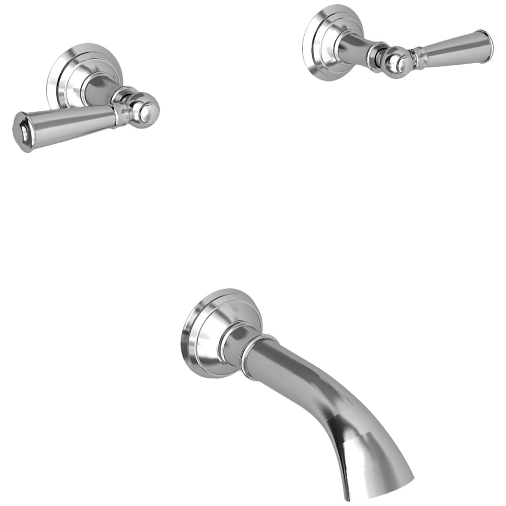 Double Handle Tub Filler with Tub Spout and Metal Lever Handles from the Aylesbury Collection