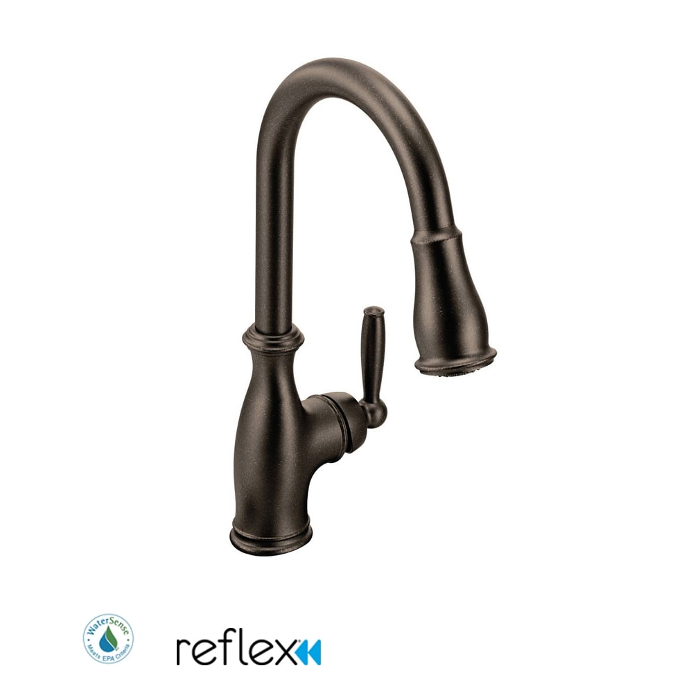 Moen Brantford Single Handle Pulldown Spray Kitchen Faucet with Reflex Technology Oil Rubbed Bronze