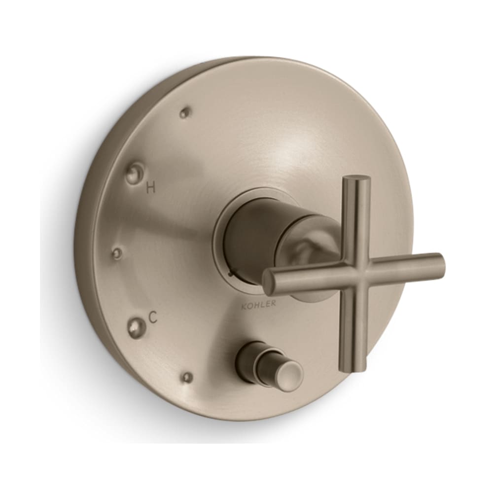 Purist Two Function Pressure Balanced Valve Trim Only with Single Cross Handle and Integrated Diverter - Less Rough In