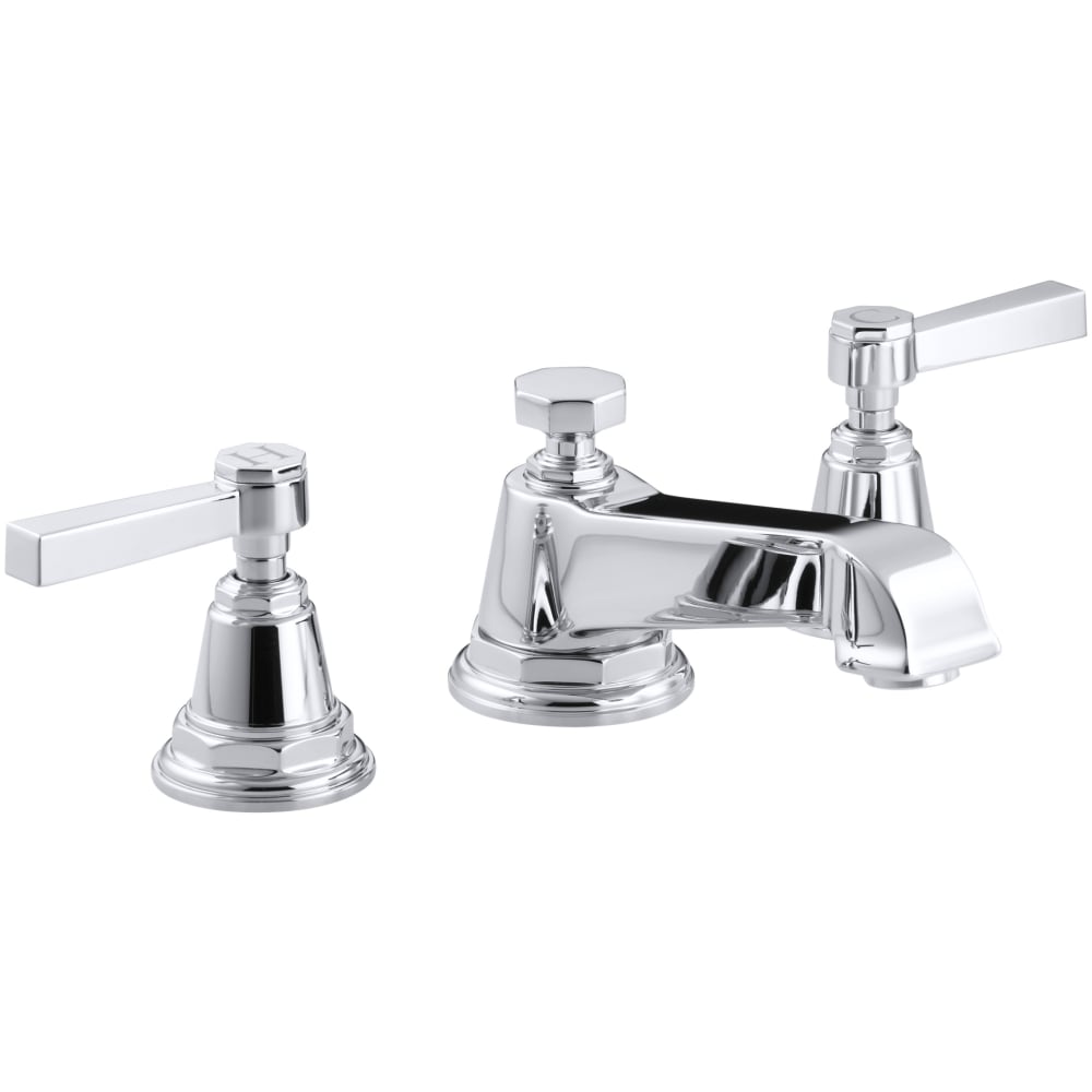 Double Handle Widespread Bathroom Faucet with Ultra-Glide Valve Technology from the Pinstripe Collection