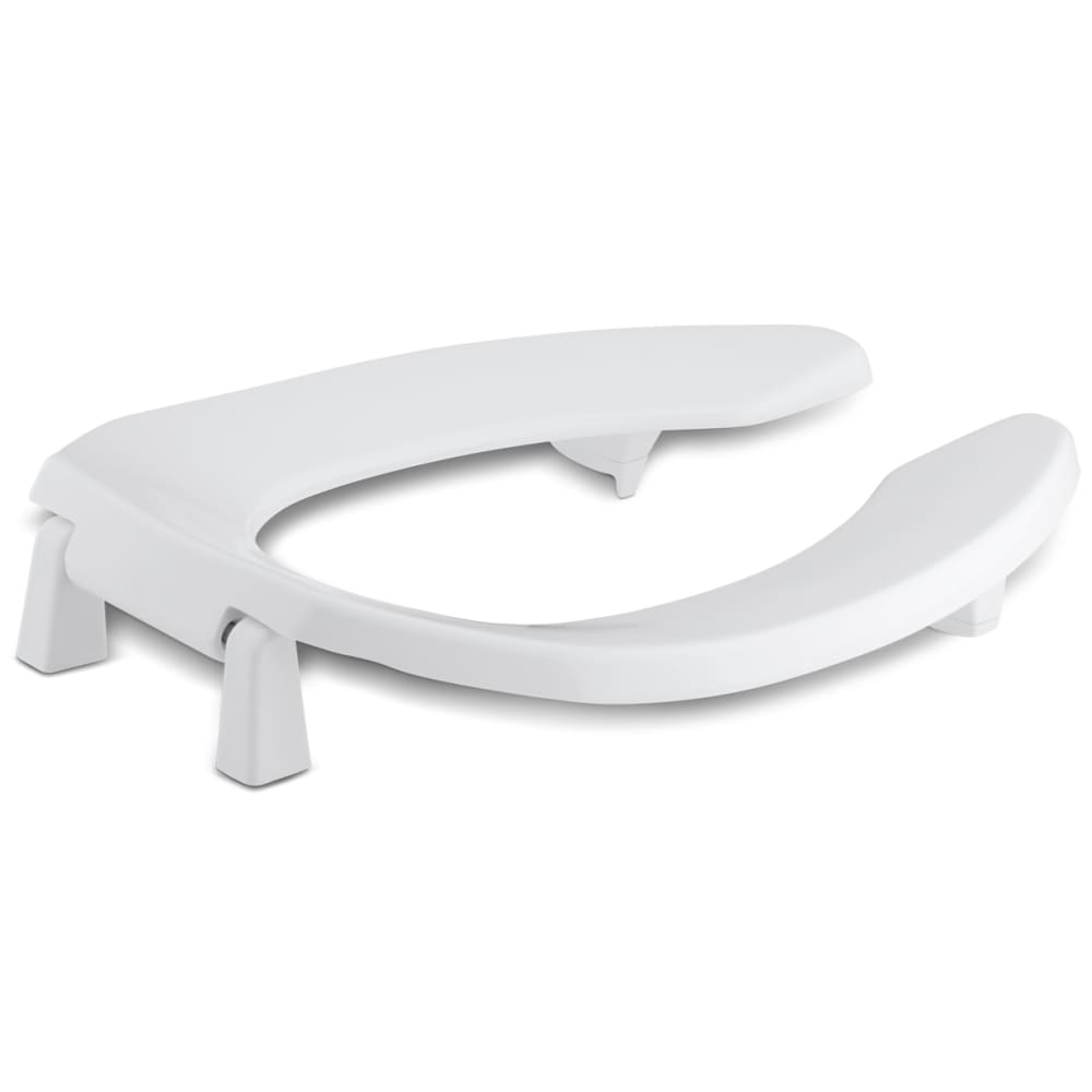 Lustra Elongated Open-Front Toilet Seat with Anti-Microbial Agent and 1" Bumpers