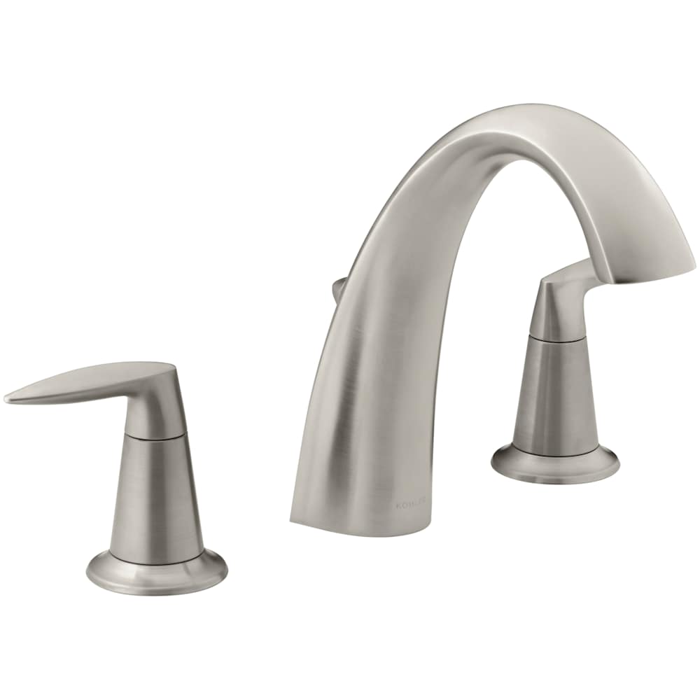 Alteo Double Handle Deck Mounted Roman Tub Filler Less Valve with High Arch Diverter Tub Spout