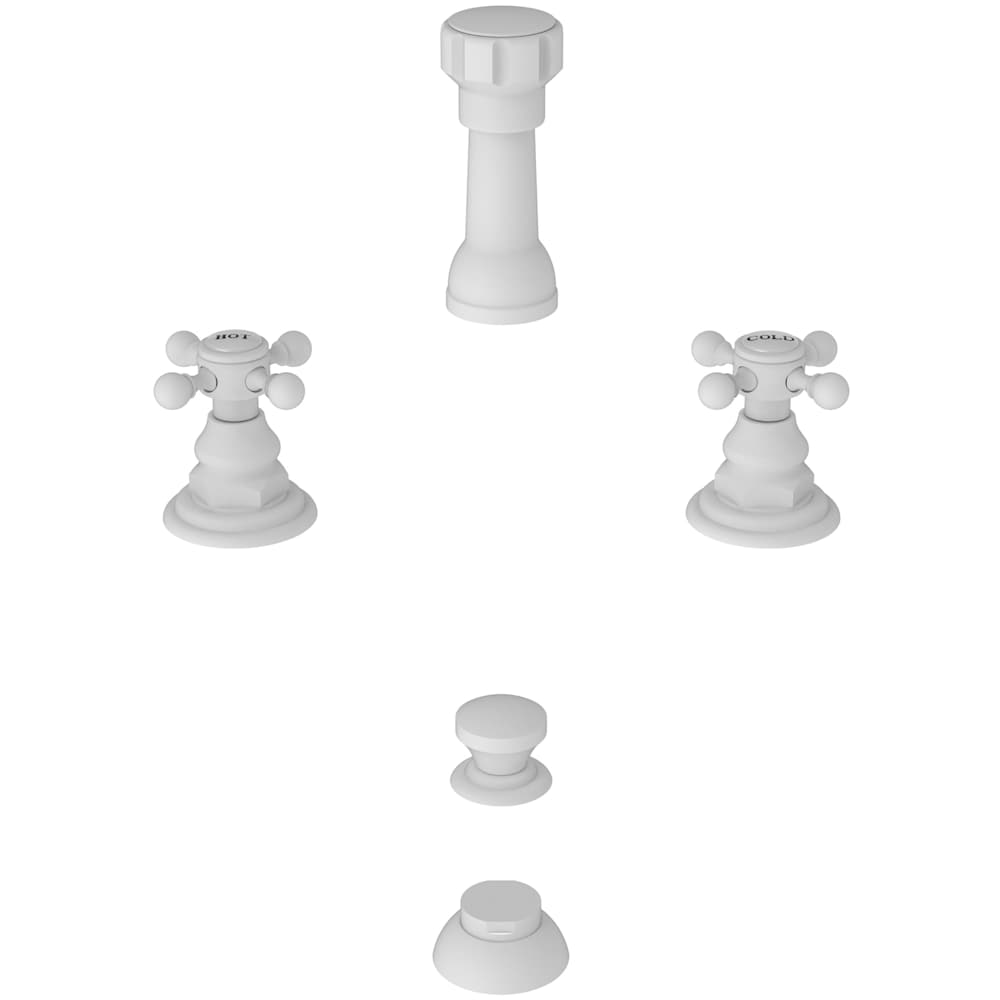 Double Handle Widespread Bidet Faucet with Vacuum Breaker and Metal Cross Handles from the Alveston, Astor and Chesterfield Collections