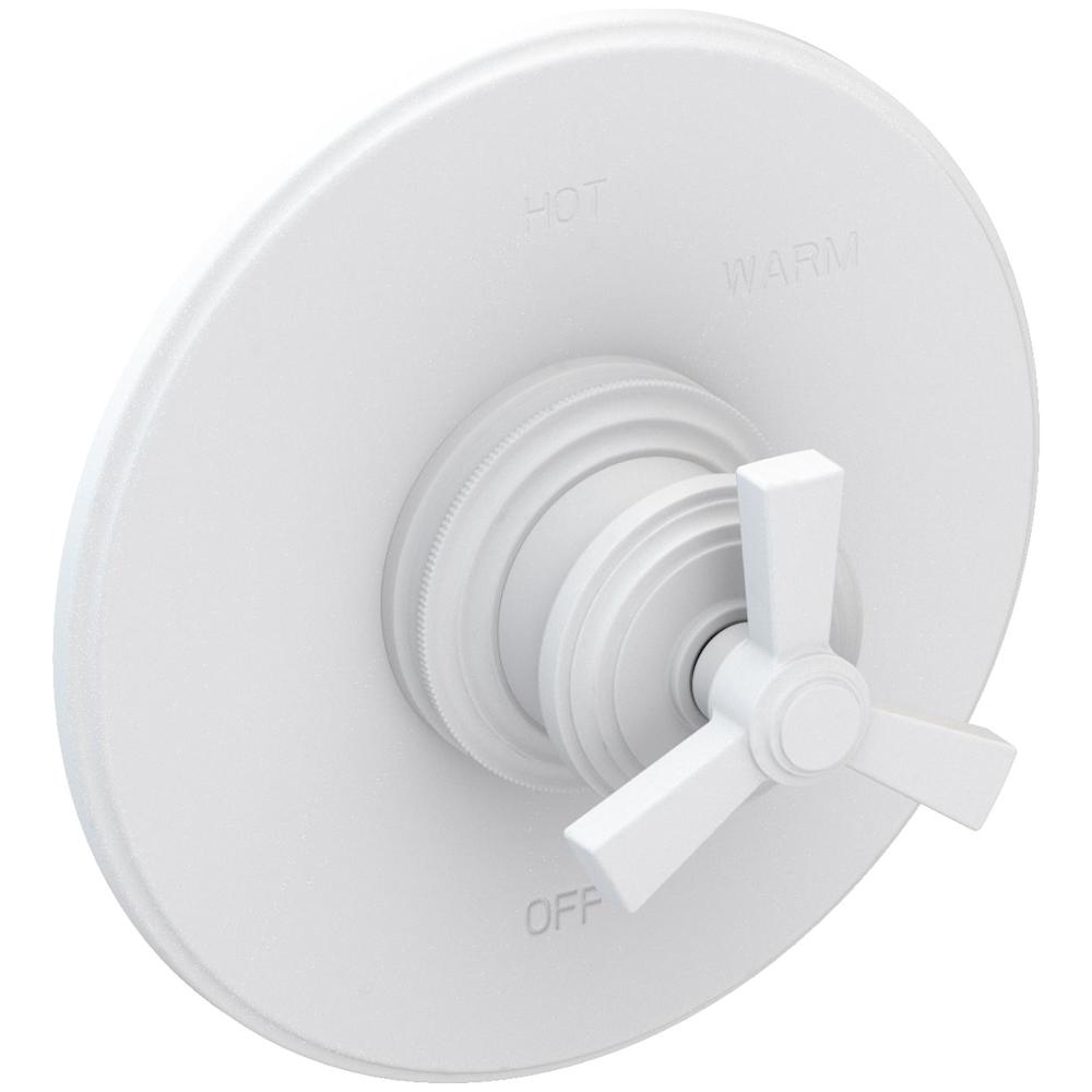 Miro Collection Single Handle Round Pressure Balanced Shower Trim Plate Only with Metal Spoke Handle