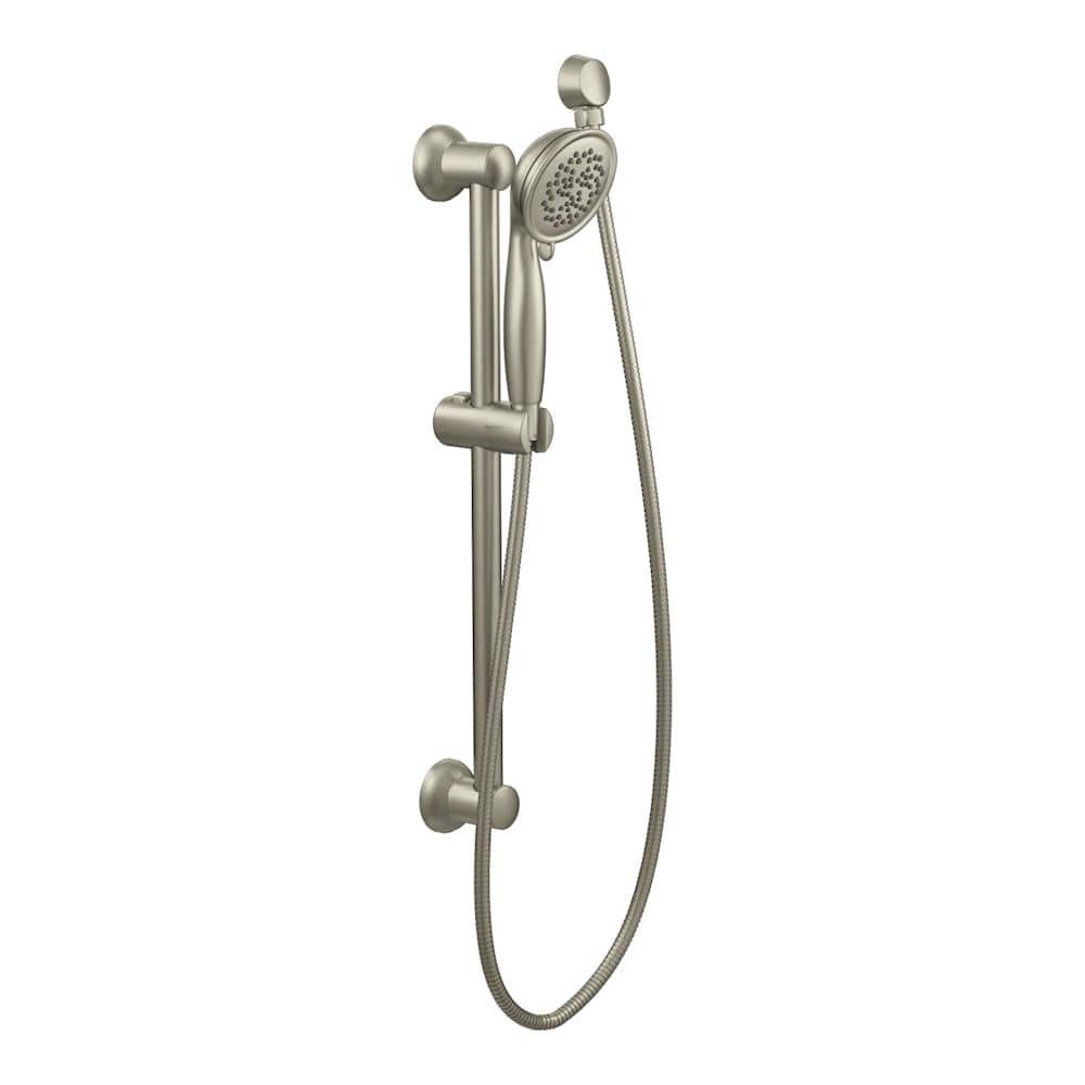 Moen Multi-Function Hand Shower Package with Hose and Slide Bar Included from the Envi Collection Brushed Nickel