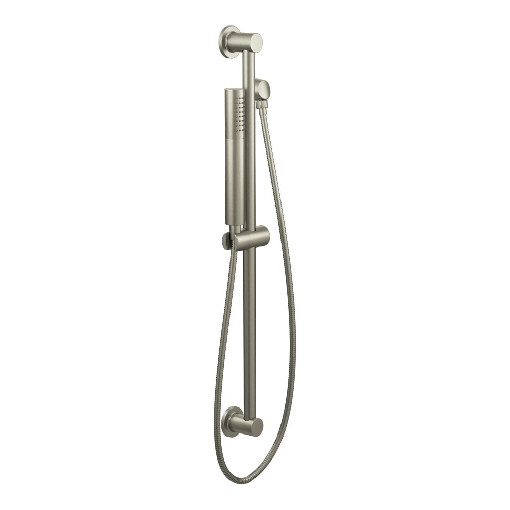 Moen Single Function Hand Shower Package with Hose and Slide Bar Included from the Level Collection Brushed Nickel
