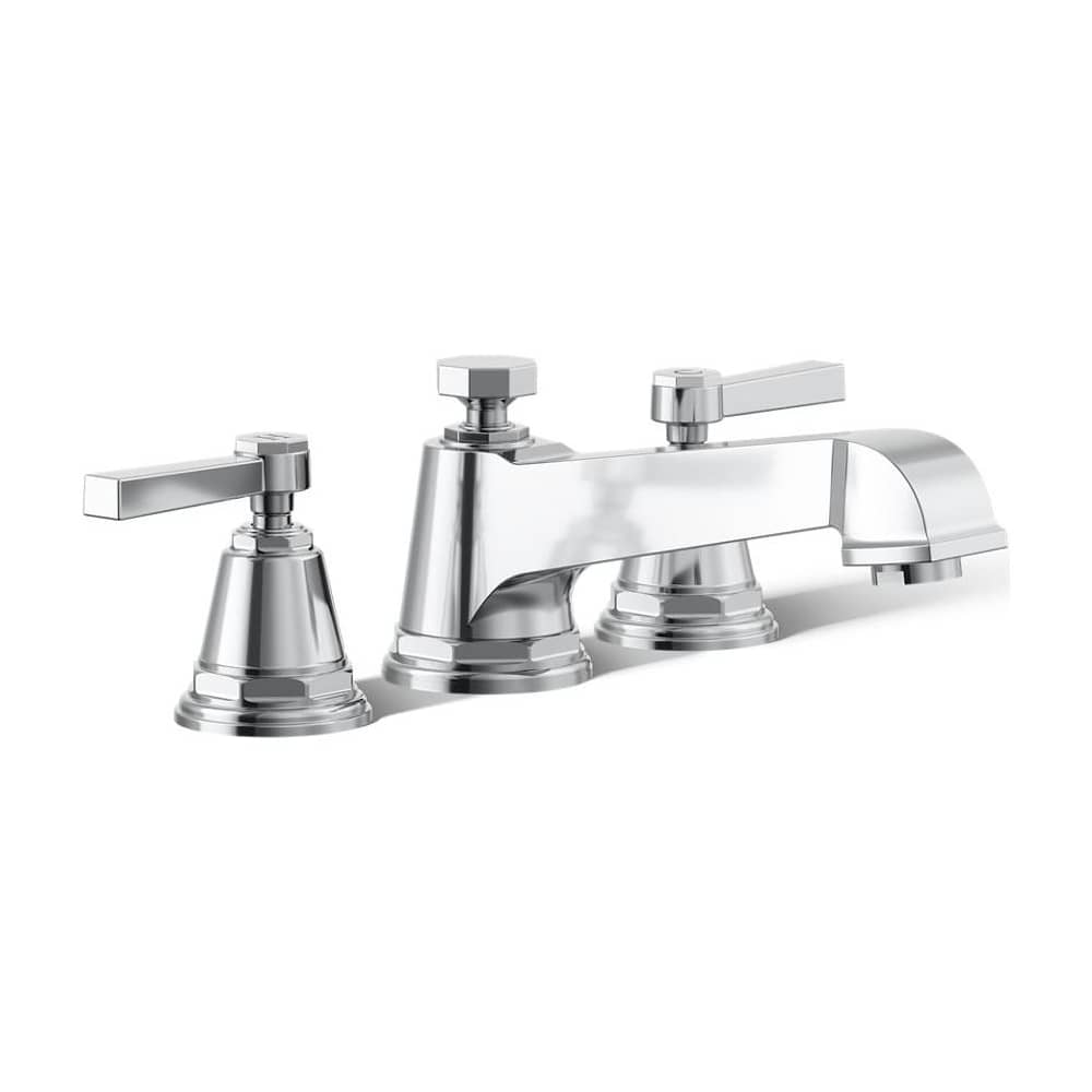Pinstripe Deck Mounted Roman Tub Filler Trim with Metal Lever Handles
