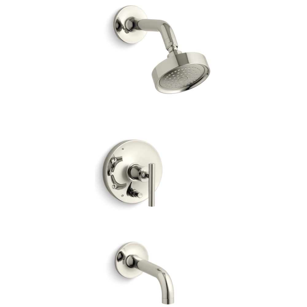Purist Tub and Shower Trim Package with 2.5 GPM Single Function Shower Head with Katalyst, MasterClean and Rite-Temp Technologies