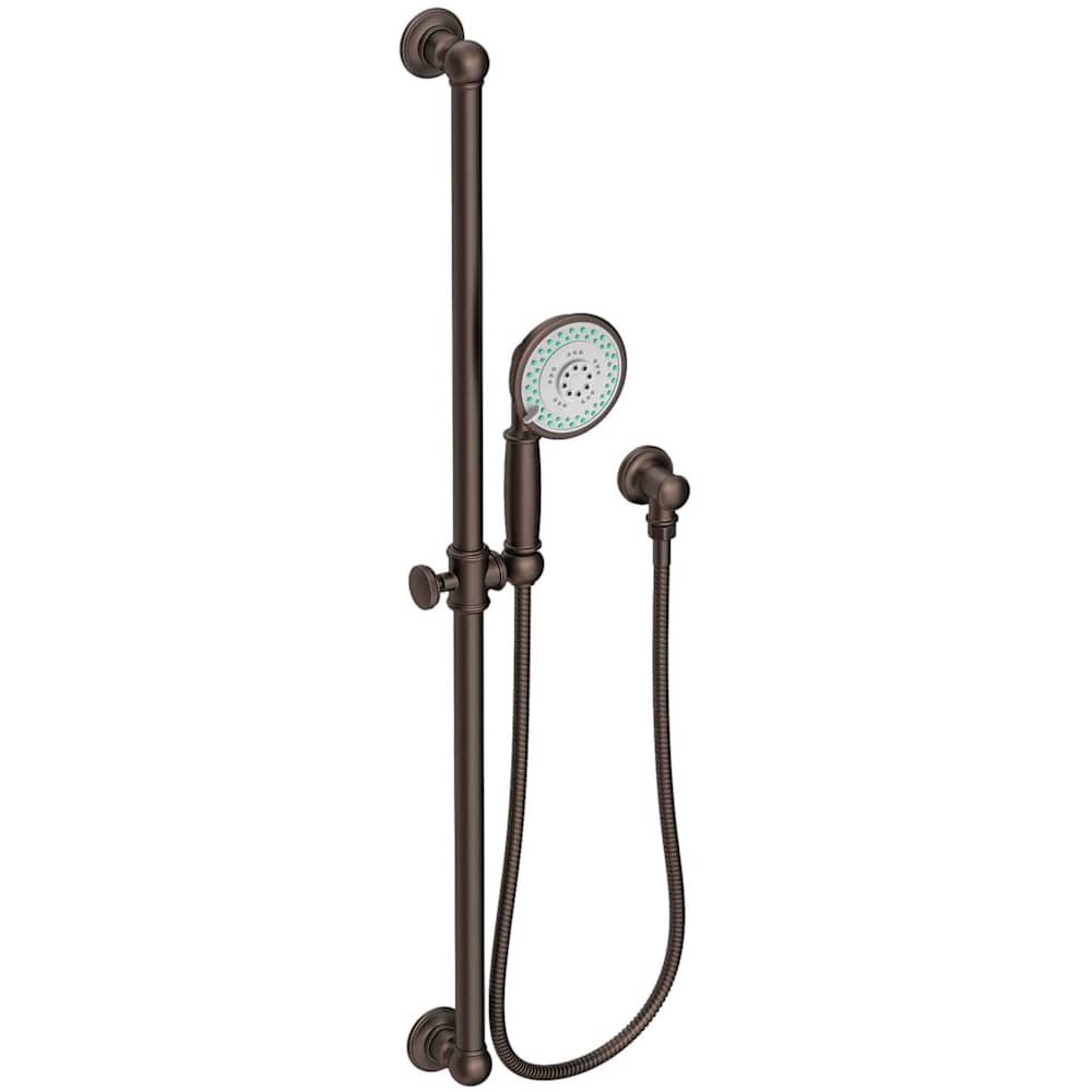 Ithaca Multi-Function Hand Shower Package with Slide Bar, Hose and Wall Supply Included
