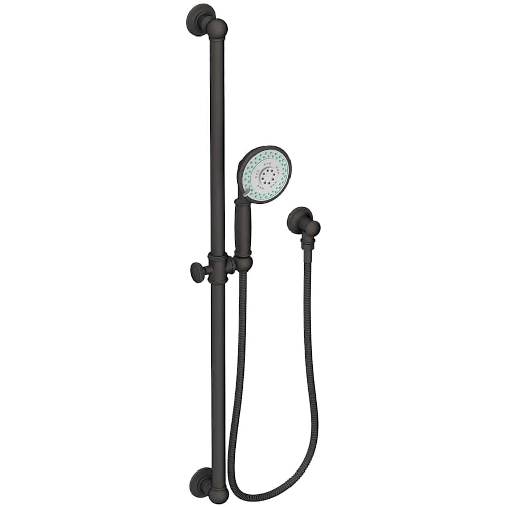 Ithaca Multi-Function Hand Shower Package with Slide Bar, Hose and Wall Supply Included