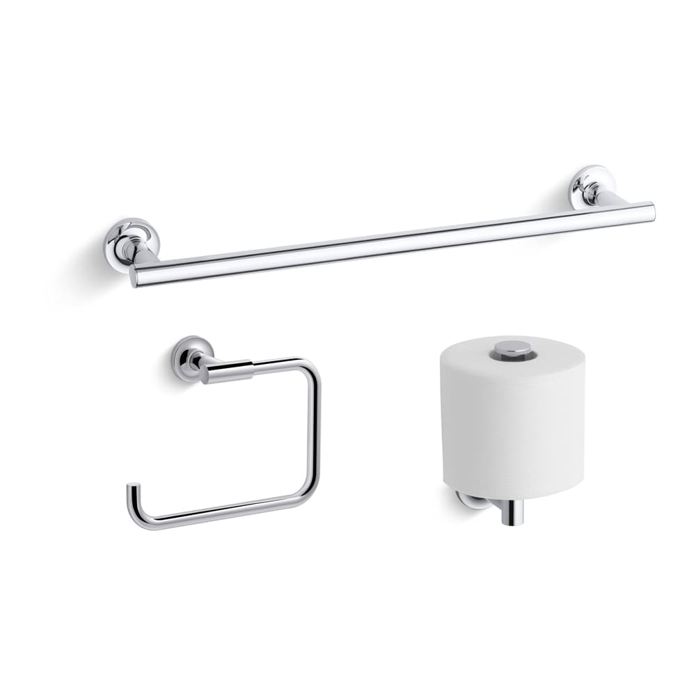Purist 18" Towel Bar, Towel Ring and Tissue Holder