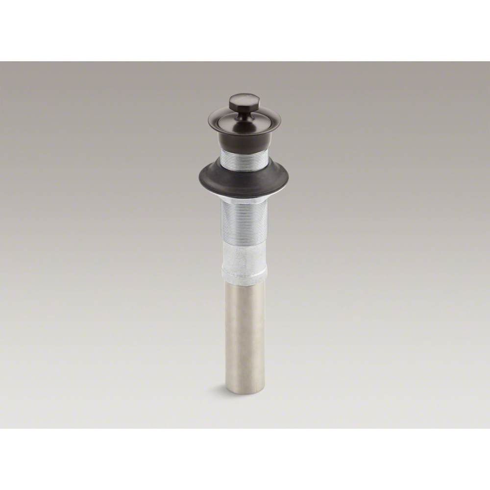 Lavatory Drain with Non-Removable Metal Stopper - Less Overflow