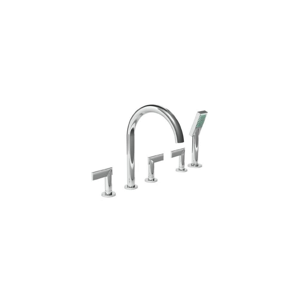 Priya Roman Tub Filler Faucet with Metal Lever Handles and Handshower