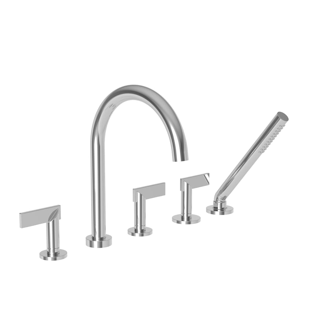 Priya Roman Tub Filler Faucet with Metal Lever Handles and Handshower