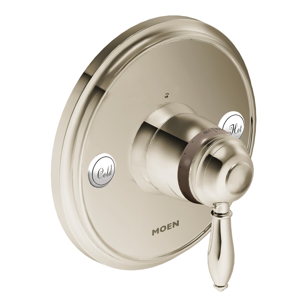 Moen Weymouth Wall / Floor Mounted Clawfoot Tub Filler with Built-In Diverter, Cross Handles, and Hand Shower - Risers and Rough-In Sold Separately Brushed Nickel