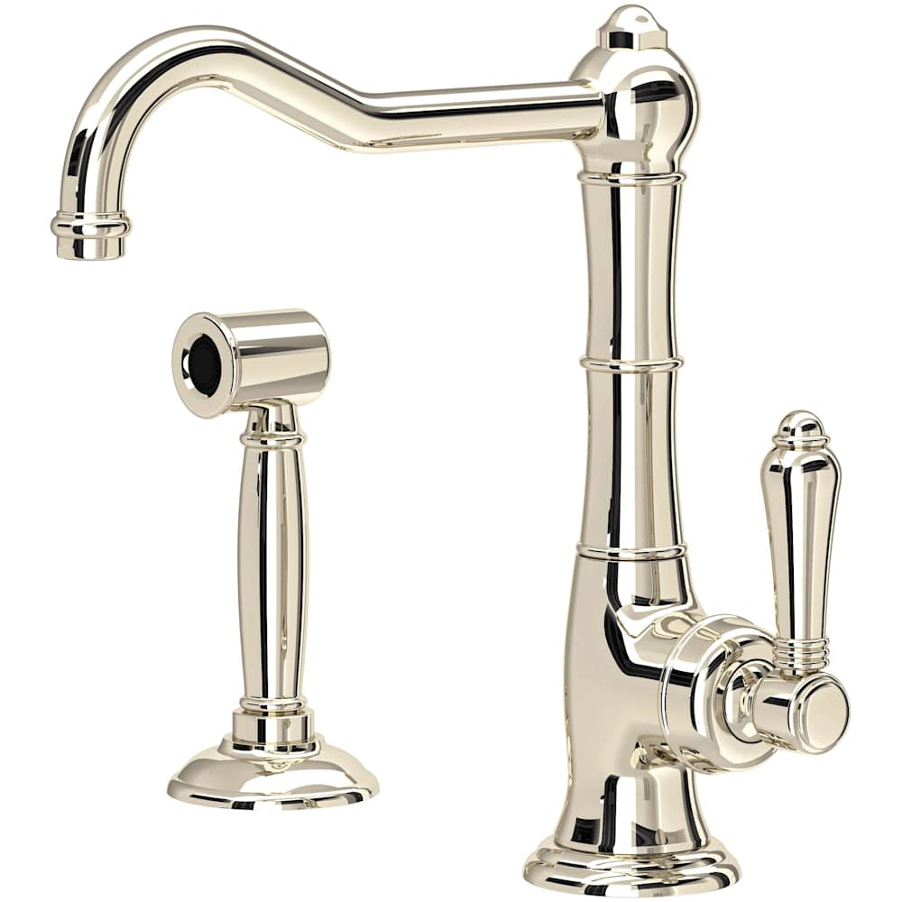 Acqui 1.5 GPM Deck Mounted Single Hole Bar Faucet with Single Lever Brass Handle - Includes Side Spray