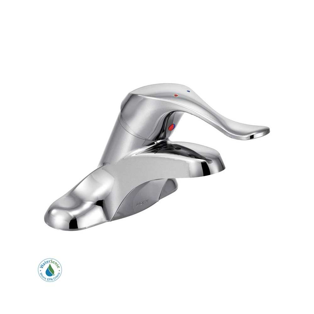 Moen Single Handle Centerset Bathroom Faucet from the M-DURA Collection (Valve Included) Chrome