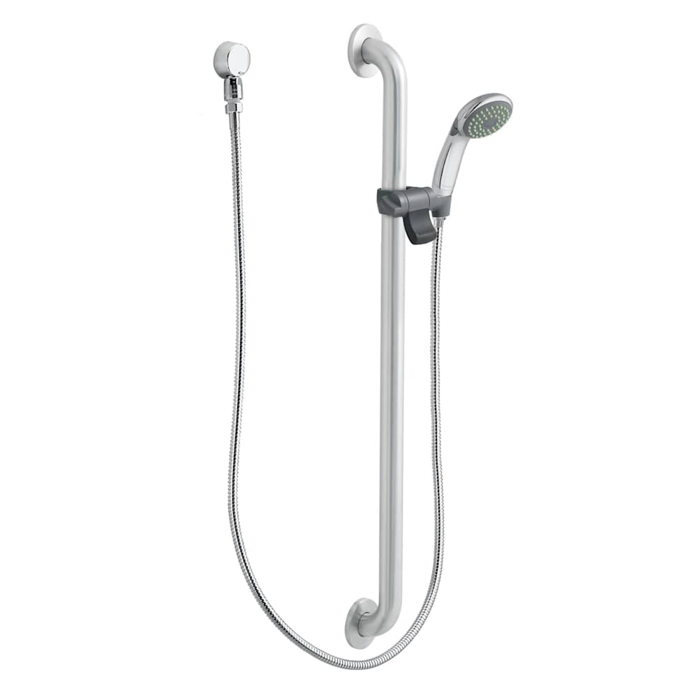 Moen Single Function Hand Shower Package with Hose and Slide Bar Included from the M-DURA Collection Chrome/Stainless
