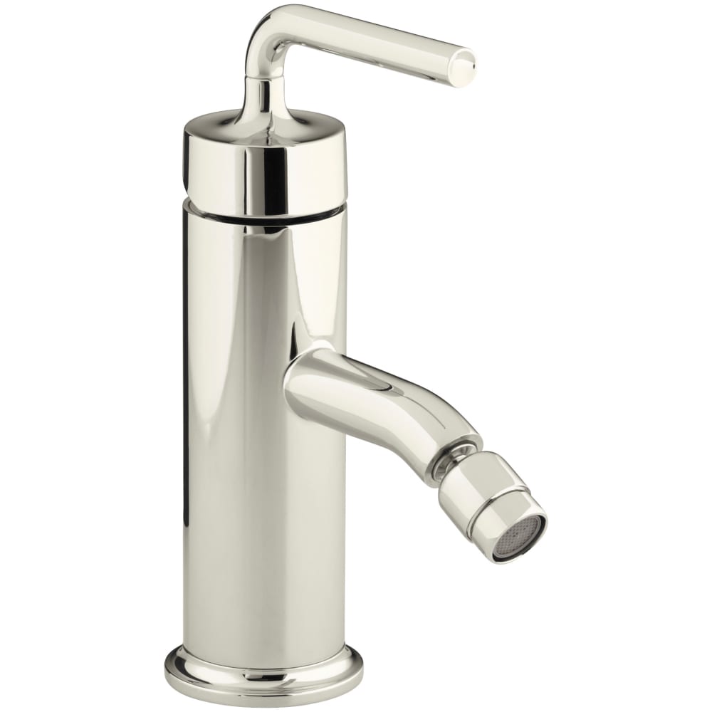 Purist Single Hole Bidet Faucet with Single Lever Handle and Pop-Up Drain Assembly