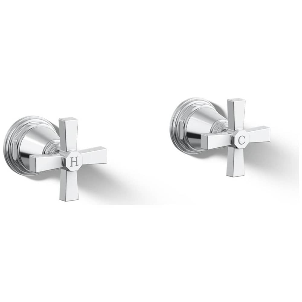 Pinstripe Single Handle Valve Trim Only with Metal Cross Handle