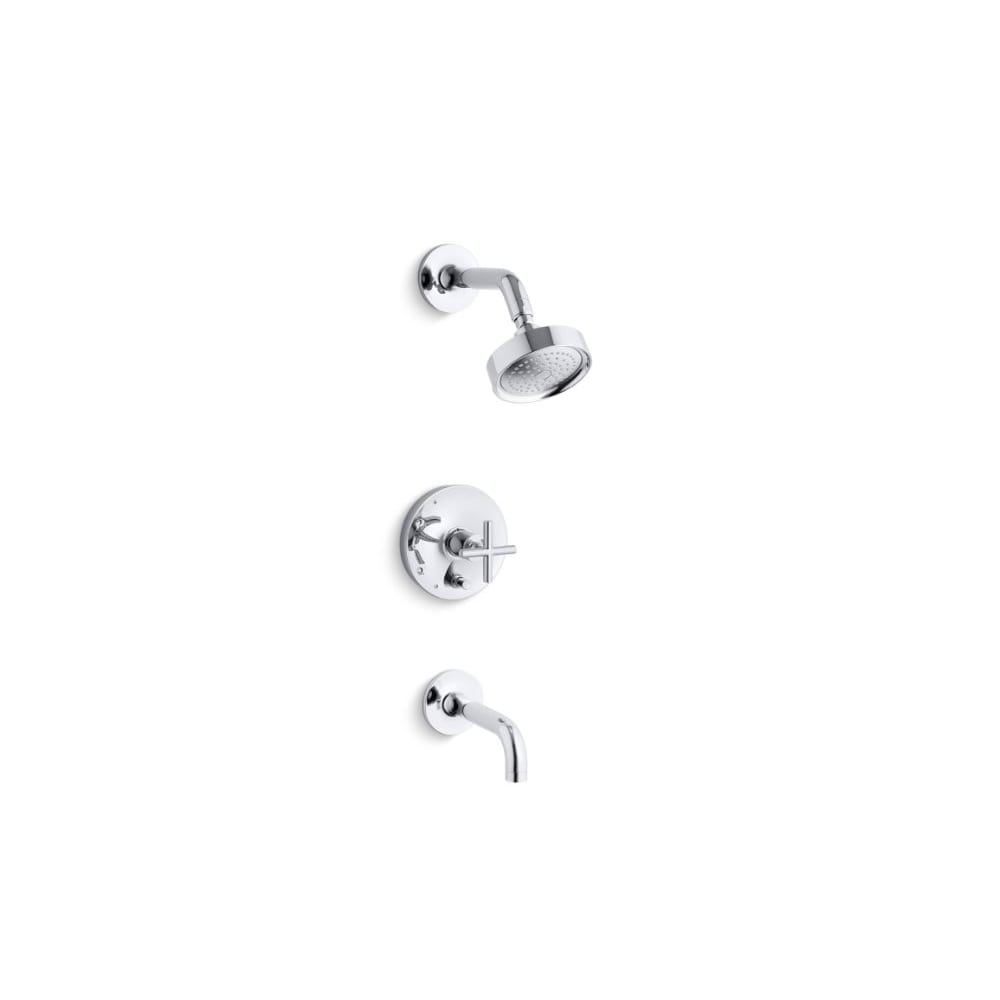 Purist Tub and Shower Trim Package with 2.5 GPM Single Function Shower Head and Rite-Temp Technology