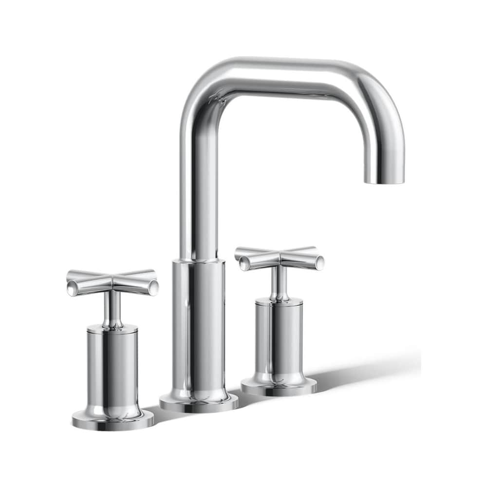 Purist Deck Mounted Roman Tub Filler with Dual Cross Handle
