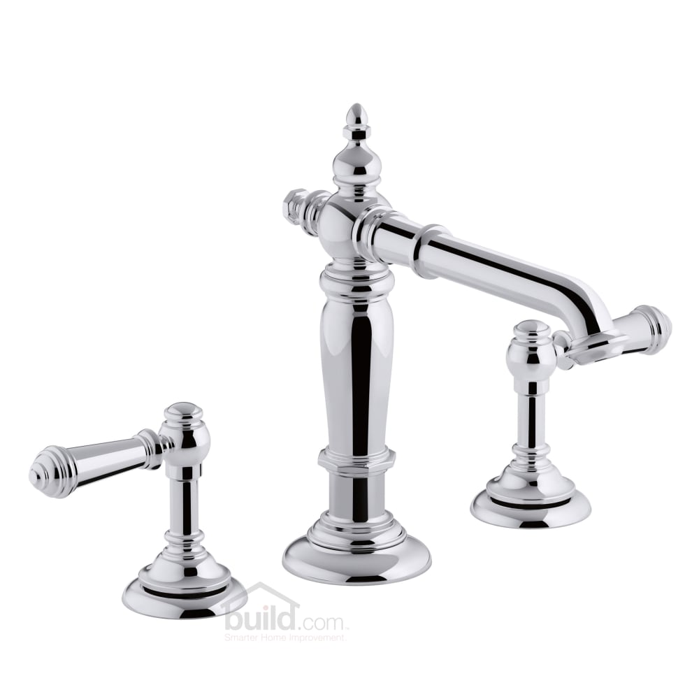 Artifacts Widespread Bathroom Faucet with Lever Handles - Free Metal Pop-Up Drain Assembly with purchase