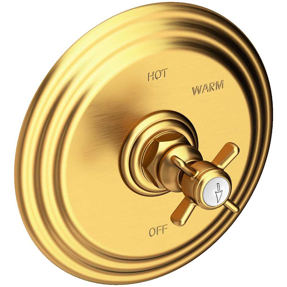 Fairfield Collection Single Handle Round Pressure Balanced Shower Trim Plate Only with Metal Cross Handle