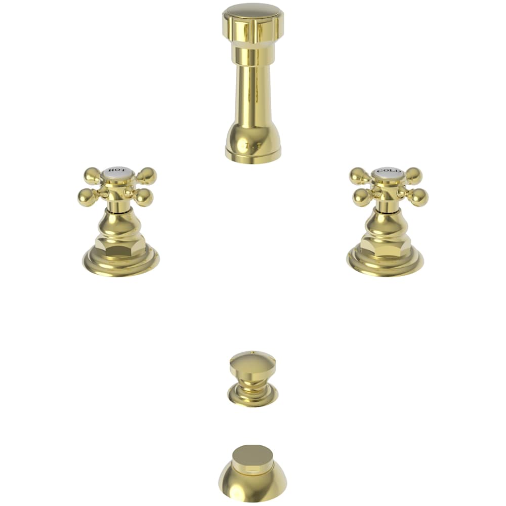 Double Handle Widespread Bidet Faucet with Vacuum Breaker and Metal Cross Handles from the Alveston, Astor and Chesterfield Collections