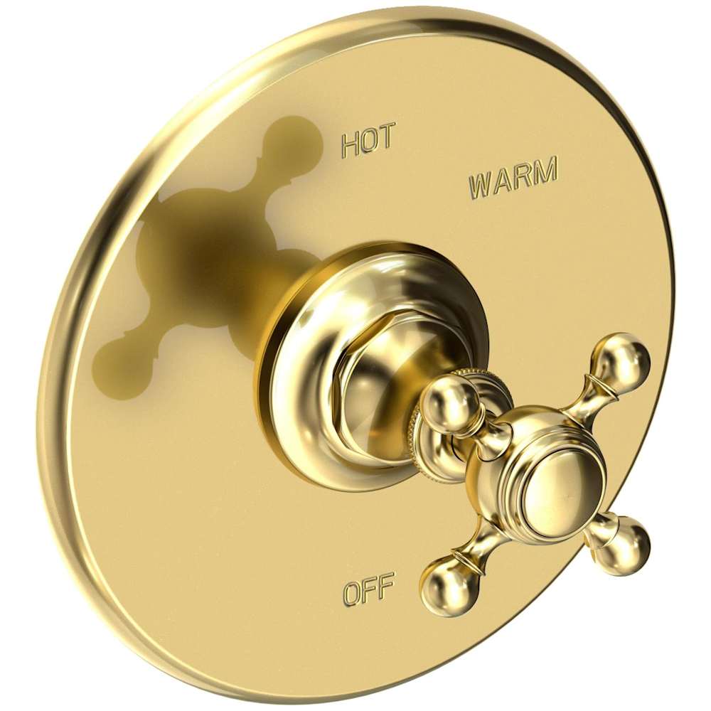 Victoria Collection Single Handle Round Pressure Balanced Shower Trim Plate Only with Metal Cross Handle