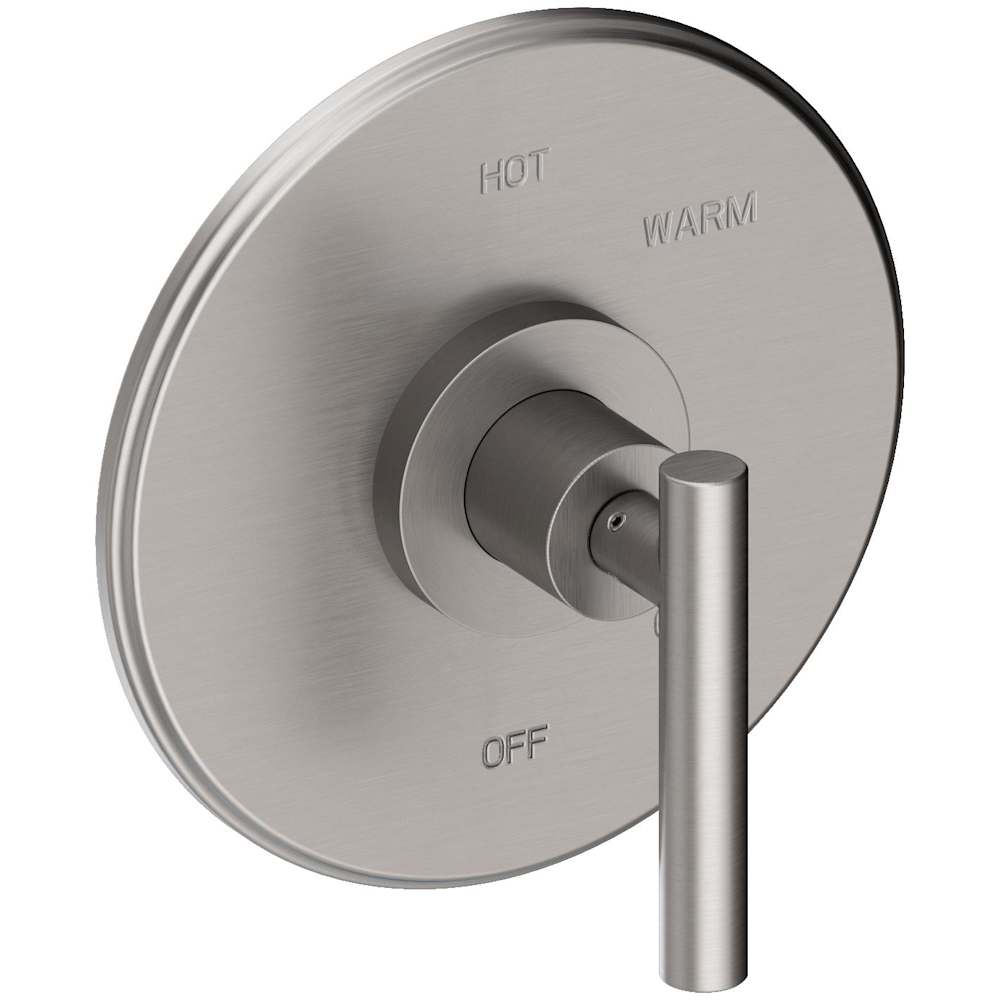 East Linear Collection Single Handle Round Pressure Balanced Shower Trim Plate Only with Metal Lever Handle
