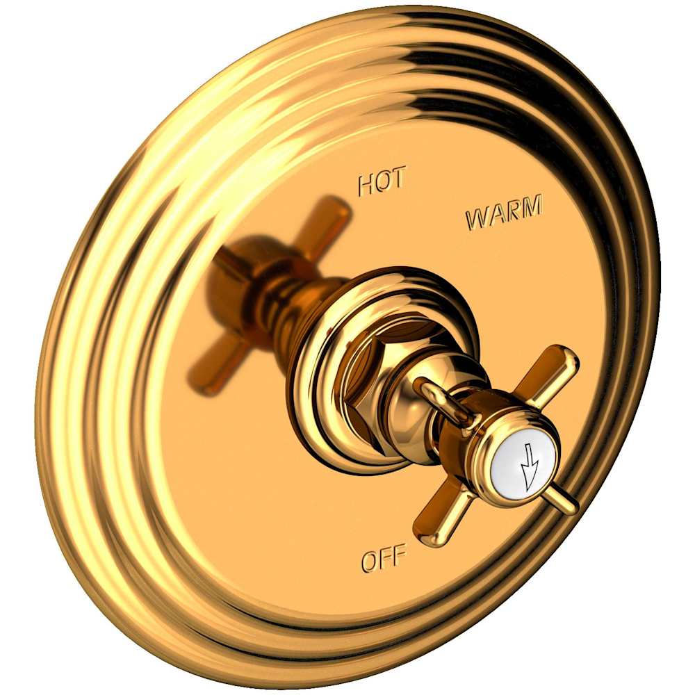 Fairfield Collection Single Handle Round Pressure Balanced Shower Trim Plate Only with Metal Cross Handle