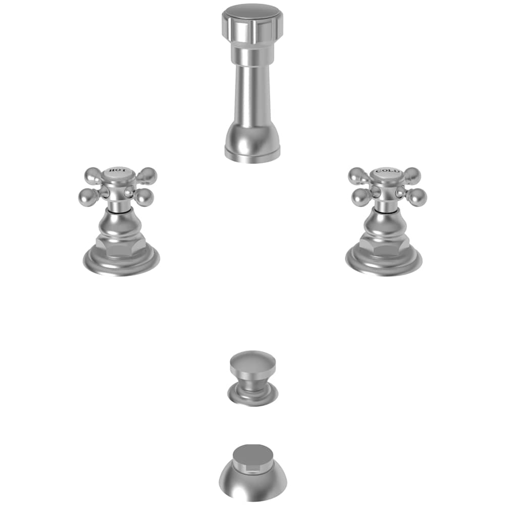 Double Handle Widespread Bidet Faucet with Vacuum Breaker and Metal Cross Handles from the Alveston, Astor and Chesterfield Collections