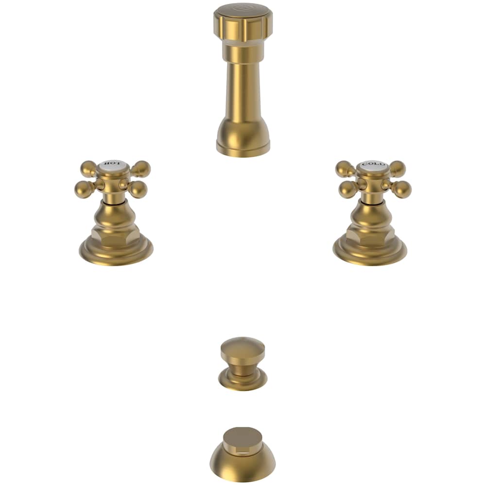 Double Handle Widespread Bidet Faucet with Vacuum Breaker and Metal Cross Handles from the Alveston, Astor and Chesterfield Collections
