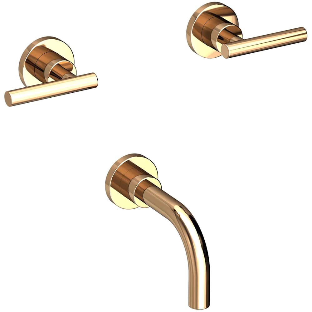East Linear Double Handle Wall Mounted Tub Filler with Metal Lever Handles