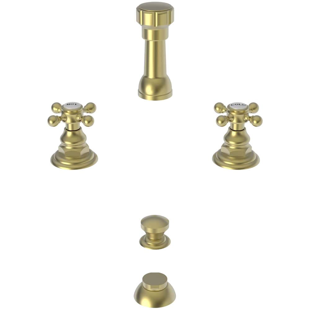 Double Handle Widespread Bidet Faucet with Vacuum Breaker and Metal Cross Handles from the Alveston, Astor and Chesterfield Collections
