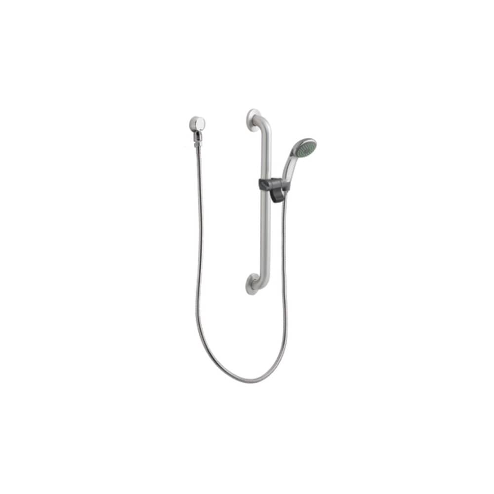 Moen Single Function Hand Shower Package with Hose and Slide Bar Included from the M-DURA Collection Chrome/Stainless