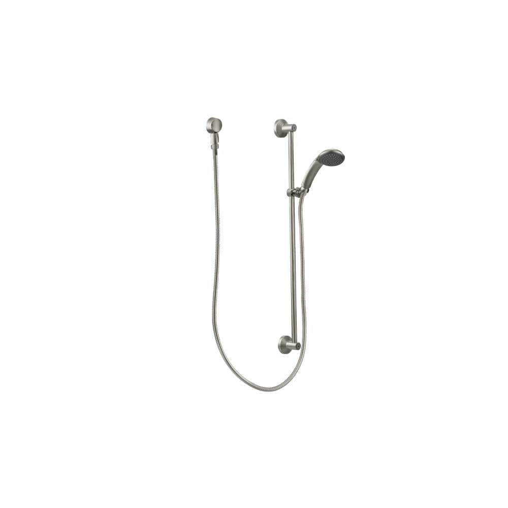 Moen Single Function Hand Shower Package with Hose and Slide Bar Included from the M-DURA Collection Classic Brushed Nickel