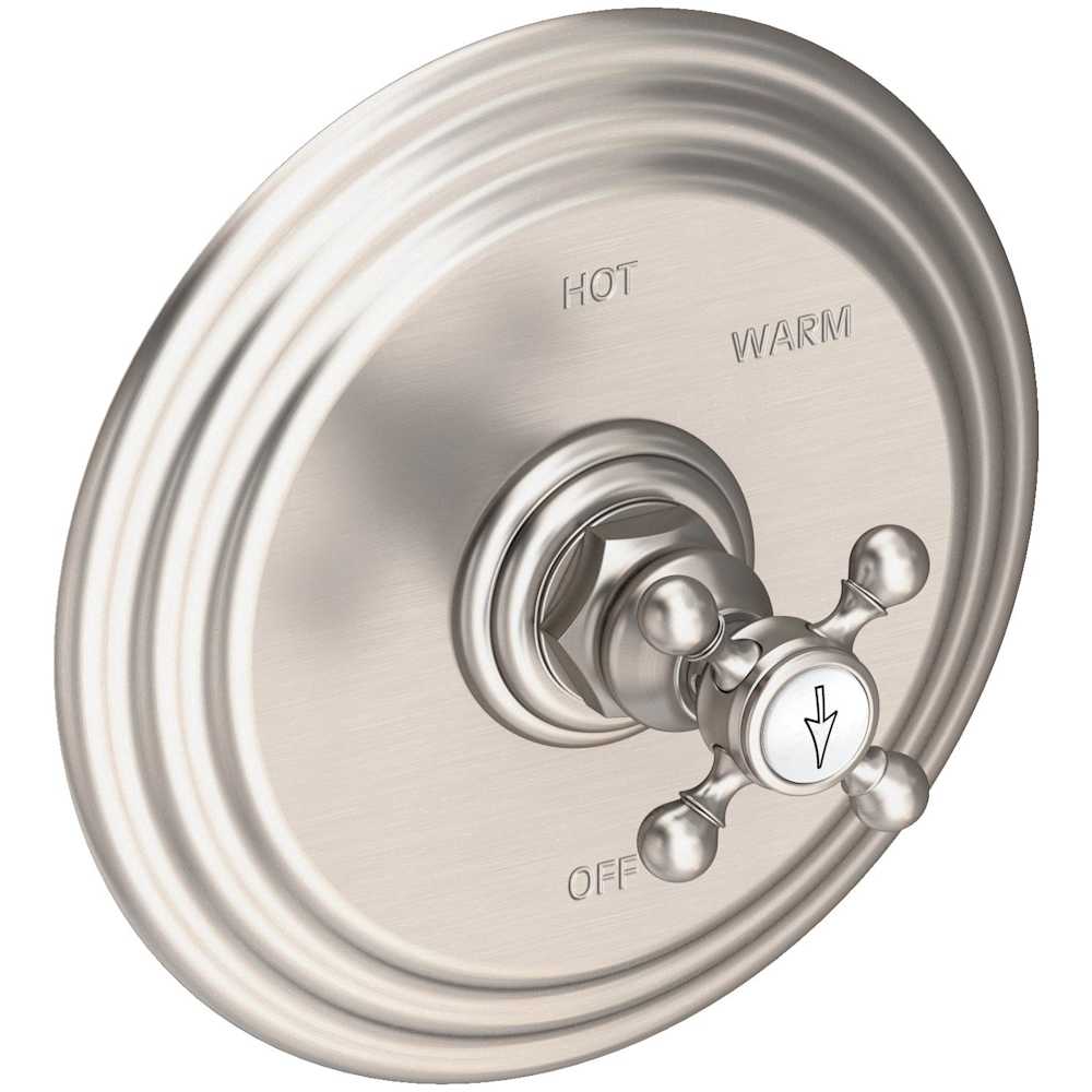 Alveston Collection Single Handle Round Pressure Balanced Shower Trim Plate Only with Metal Cross Handle