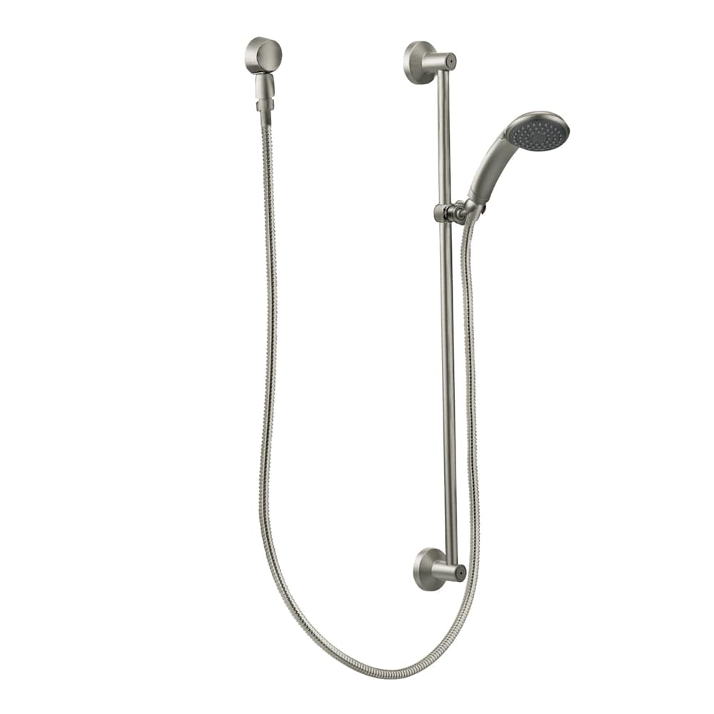 Moen Single Function Hand Shower Package with Hose and Slide Bar Included from the M-DURA Collection Classic Brushed Nickel