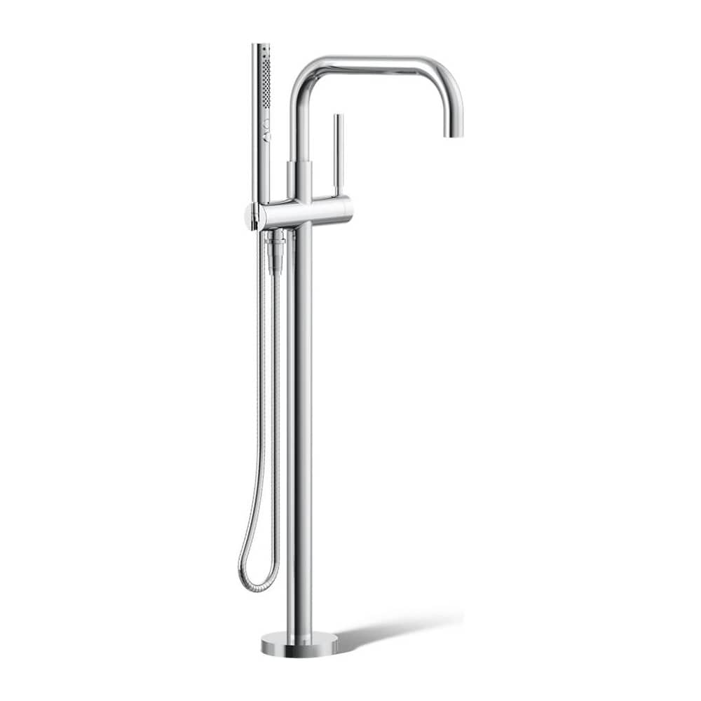 Purist Floor Mounted Tub Filler with Built-In Diverter - Includes Hand Shower