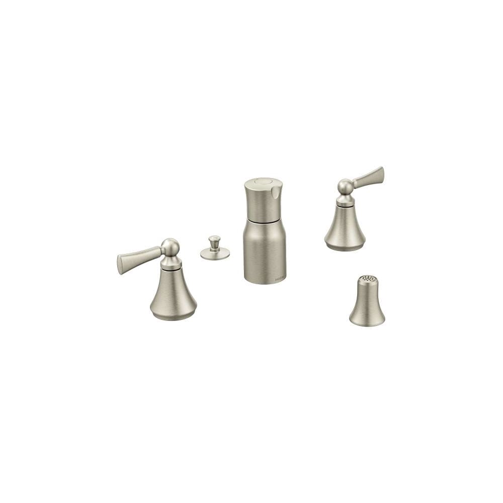 Moen Belfield Floor Mounted Tub Filler with Built-In Diverter - Includes Hand Shower Polished Nickel