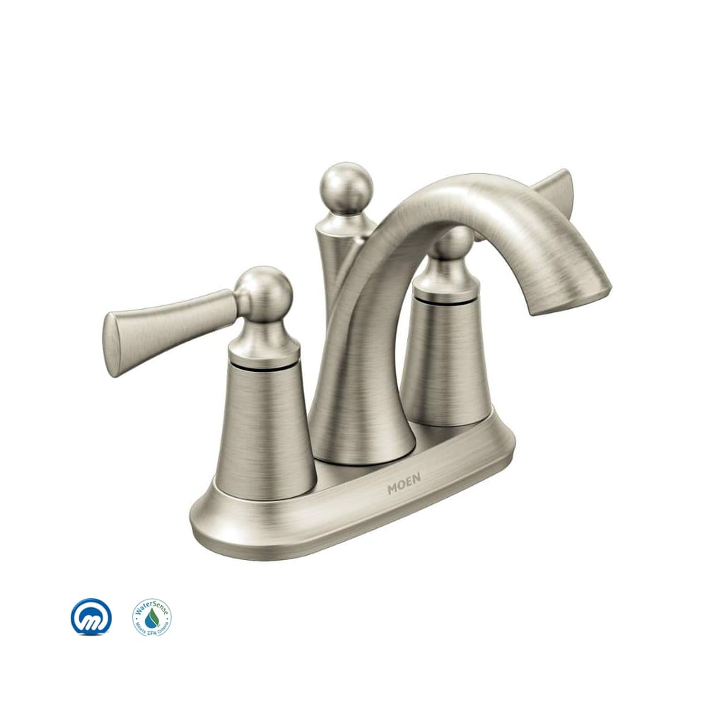 Moen Wynford Centerset High-Arc Bathroom Faucet (Valve Included) Brushed Nickel