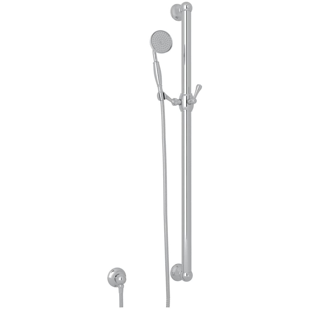 Spa Shower 1.8 GPM Single Function Hand Shower Package - Includes Slide Bar, Hose, and Wall Supply
