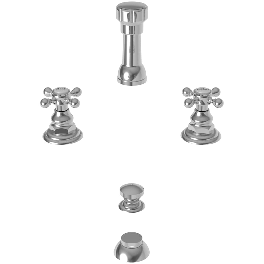 Double Handle Widespread Bidet Faucet with Vacuum Breaker and Metal Cross Handles from the Alveston, Astor and Chesterfield Collections