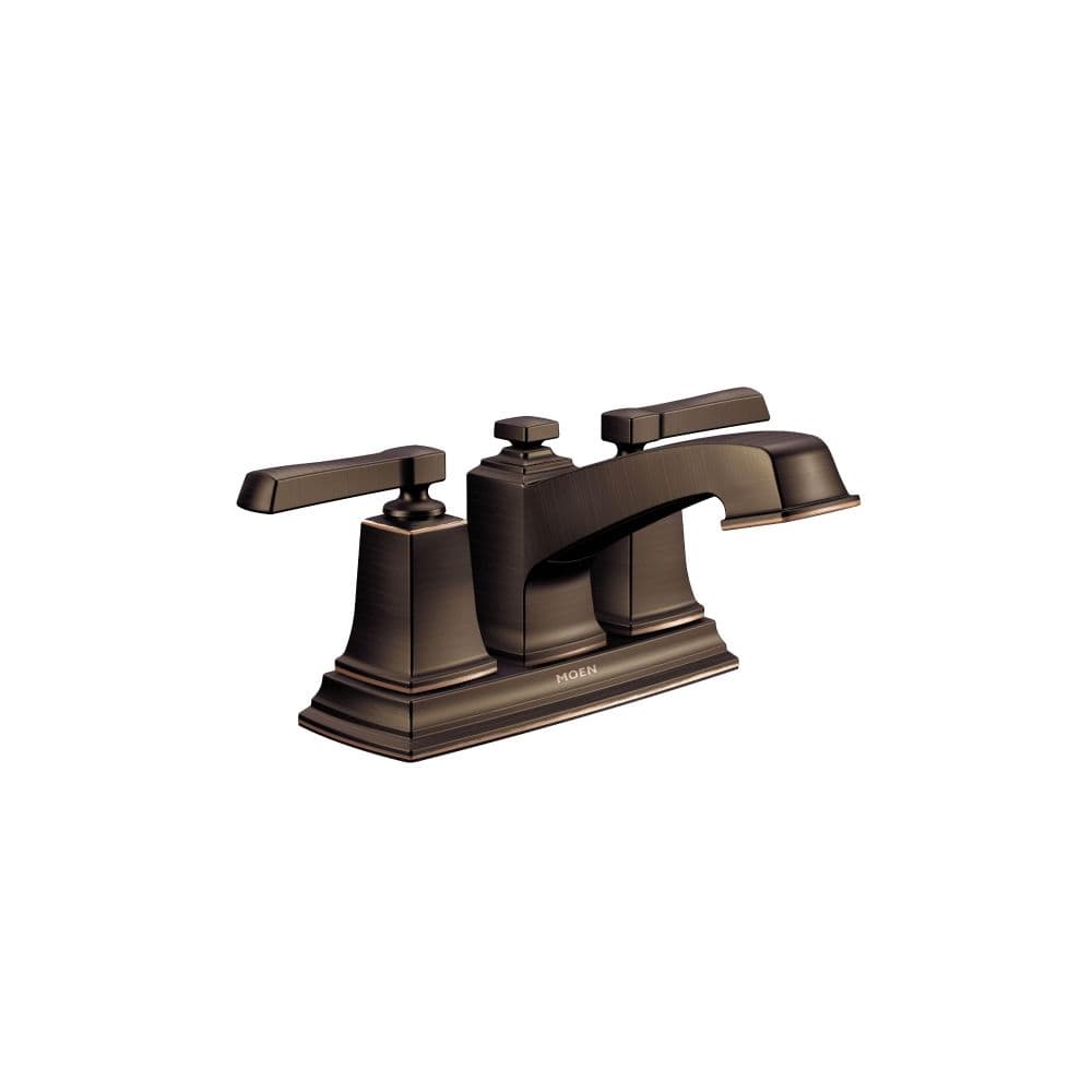 Moen Boardwalk Centerset Bathroom Faucet with Metal Pop-Up Drain Assembly Mediterranean Bronze