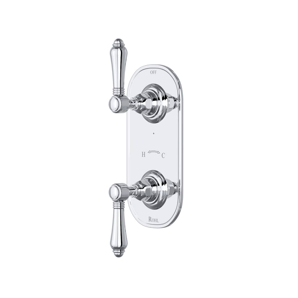 Five Function Thermostatic Valve Trim Only with Dual Lever Handles and Integrated Diverter - Less Rough In